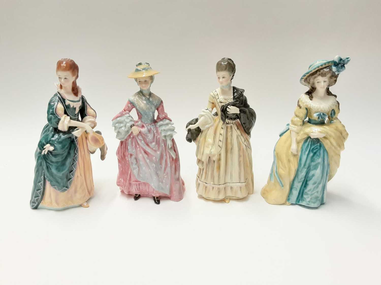 Lot 139 - Set of four Royal Doulton limited edition Gainsborough Ladies Collection figures modelled by Peter Gee - Mary Countess Howe HN3007, number 872, Sophia Charlotte Lady Sheffield HN3008, number 1479,...