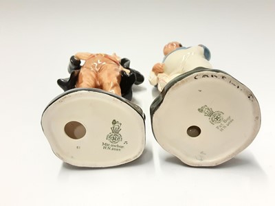 Lot 146 - Six Royal Doulton figures - Fat Boy HN2096, Uriah Heep HN2101, Pecksniff HN2098, Micawber HN2097, Pickwick HN2099 and Sairy Gamp HN2100