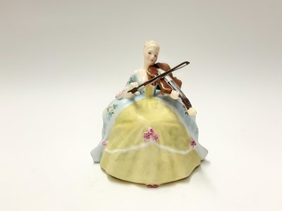 Lot 147 - Twelve Royal Doulton limited edition figures modelled by Peggy Davies - Harp HN2482, number 332, Dulcimer HN2798, number 685, Viola D'amore HN2797, number 589, Chitarrone HN2700, number 463, Hurdy-...