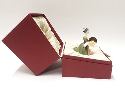 Lot 147 - Twelve Royal Doulton limited edition figures modelled by Peggy Davies - Harp HN2482, number 332, Dulcimer HN2798, number 685, Viola D'amore HN2797, number 589, Chitarrone HN2700, number 463, Hurdy-...