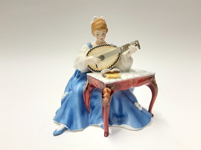 Lot 147 - Twelve Royal Doulton limited edition figures modelled by Peggy Davies - Harp HN2482, number 332, Dulcimer HN2798, number 685, Viola D'amore HN2797, number 589, Chitarrone HN2700, number 463, Hurdy-...