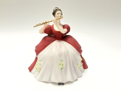 Lot 147 - Twelve Royal Doulton limited edition figures modelled by Peggy Davies - Harp HN2482, number 332, Dulcimer HN2798, number 685, Viola D'amore HN2797, number 589, Chitarrone HN2700, number 463, Hurdy-...