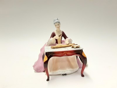 Lot 147 - Twelve Royal Doulton limited edition figures modelled by Peggy Davies - Harp HN2482, number 332, Dulcimer HN2798, number 685, Viola D'amore HN2797, number 589, Chitarrone HN2700, number 463, Hurdy-...