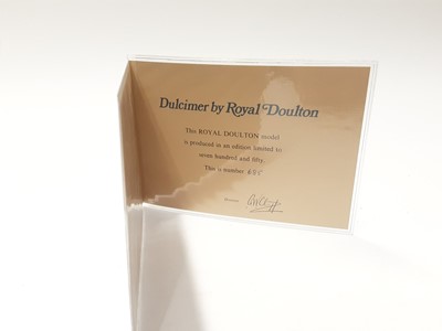 Lot 147 - Twelve Royal Doulton limited edition figures modelled by Peggy Davies - Harp HN2482, number 332, Dulcimer HN2798, number 685, Viola D'amore HN2797, number 589, Chitarrone HN2700, number 463, Hurdy-...