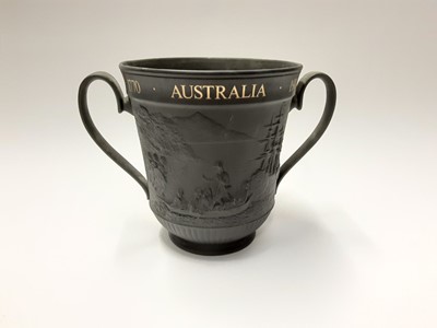 Lot 148 - Large and impressive Royal Doulton limited edition Captain Cook commemorative loving cup, number 311 of 500, boxed with certificate