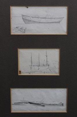Lot 131 - James Stark, three pencil sketches, boats