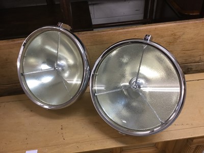 Lot 1249 - Pair 1940s/50s Lucas P100L headlamps in excellent original condition