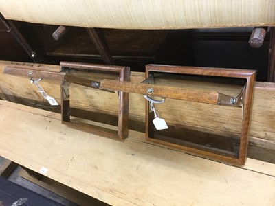 Lot 1252 - Pair 1950s Rolls-Royce / Bentley walnut folding picnic tables with glazed tops and complete with framework