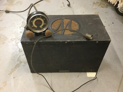 Lot 1263 - Rare 1930s Motorola car radio with headpiece and combined speaker and amplifier