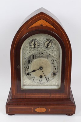 Lot 607 - Edwardian arched chiming mantel clock
