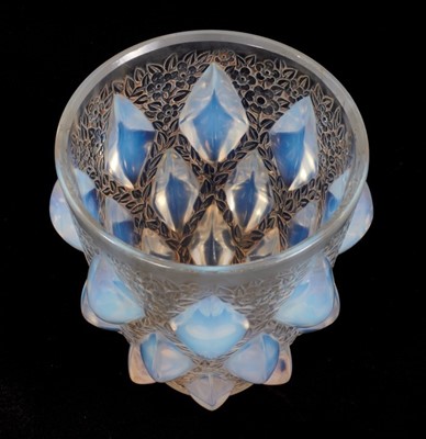 Lot 185 - Small Lalique iridescent glass vase, signed R Lalique France
