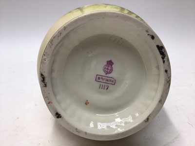 Lot 1119 - Large Royal Worcester blush ivory vase finely painted with swallows