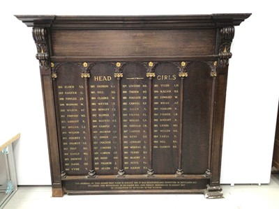 Lot 17 - Ususual Victorian school board listing heads and head girls