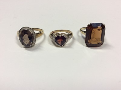 Lot 514 - Three 9ct gold cocktail rings