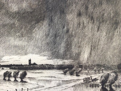 Lot 320 - J William Hepburn (early 20th century) etching - Rain Laventie, Nov 1916, another by the same hand