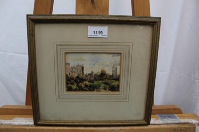 Lot 1077 - Attributed to Thomas Churchyard, watercolour - Framlingham Castle, in glazed gilt frame