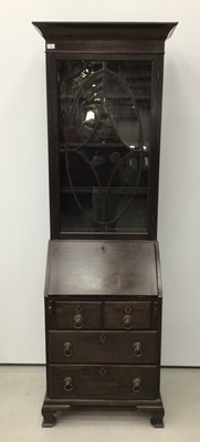 Lot 93 - Mahogany bureau bookcase, 18th century with alterations