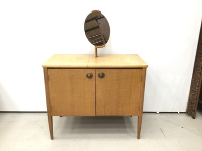 Lot 94 - Unusual Teak dressing chest with sliding top,...