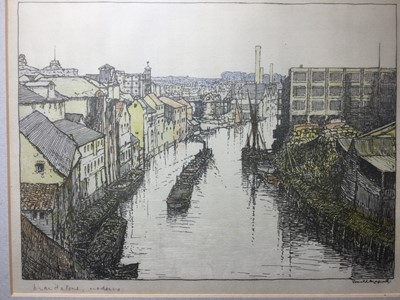Lot 52 - Donald Maxwell Carriage Print after the original Southern Railway series, first issued in 1936 'Maidstone Modern', mounted in glazed frame, image 26 x 20cm