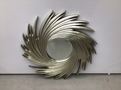 Lot 189 - Contemporary bevelled wall mirror in silvered frame