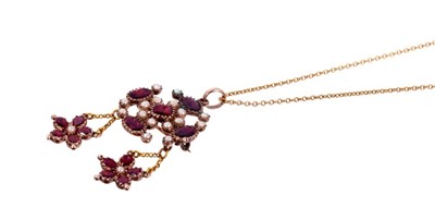 Lot 467 - Georgian garnet pendant