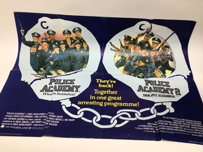 Lot 821 - Film Posters Original British Quad size, The Return of The Pink Panther printed by Lonsdale and Bartholomew and double bill Police Academy with Police Academy 2 printed by Berry Ltd.