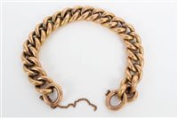 Lot 3382 - Yellow metal hollow curb link bracelet