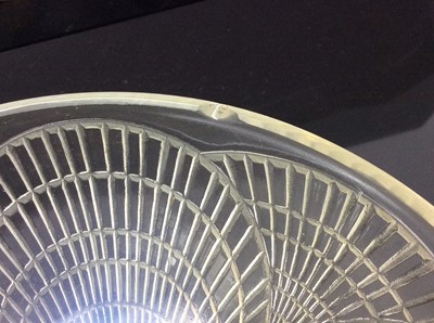Lot 236 - Good quality 1930's Lalique opalescent Coquille pattern glass bowl, signed R Lalique France, 24cm diameter