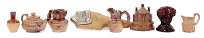 Lot 121 - Interesting collection of 19th century stoneware, including a Bourne tree stake with inscribed label