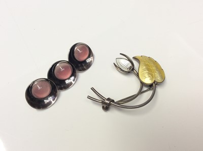 Lot 616 - Norwegian silver enamelled brooch and Danish silver brooch