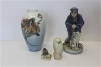 Lot 2075 - Royal Copenhagen figure - Shepherd boy and dog,...