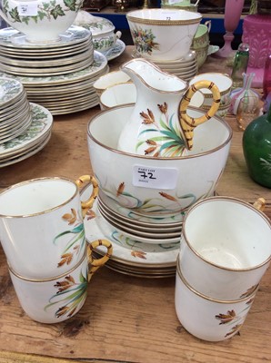 Lot 72 - Victorian Royal Worcester tea service with hand painted floral decoration together with a 'Queen Anne fine bone china' tea service (qty)