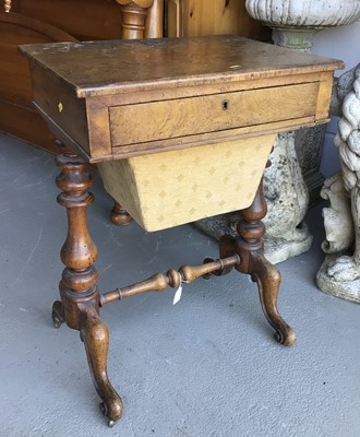 Lot 13 - Victorian walnut sewing table