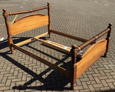 Lot 3 - Pine bedroom suite - comprising king size bed, two bedside cabinets and wardrobe