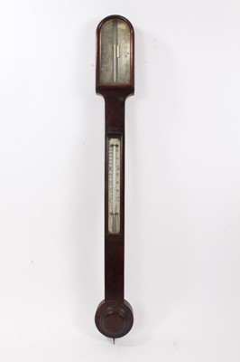 Lot 610 - Early 19th century mahogany stick barometer signed J. C. Dennis, London