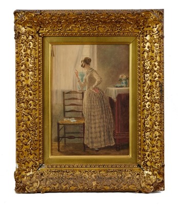 Lot 1200 - William Henry Hunt (1790-1864) watercolour - Anticipation, signed, labels
verso, in glazed gilt frame