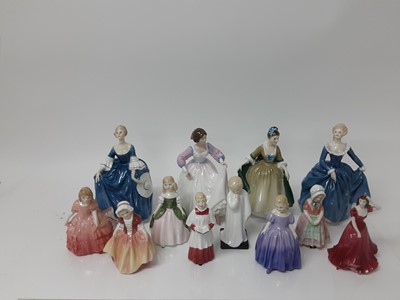 Lot 9 - Eleven Royal Doulton figures and a Coalport figure