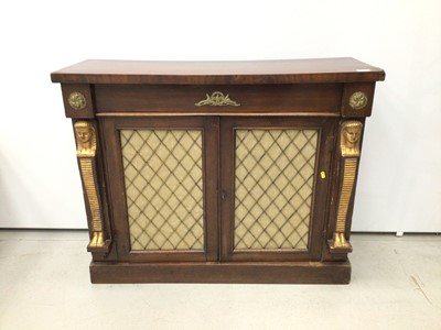 Lot 112 - Regency style mahogany chiffonier with Egyptian revival pilasters