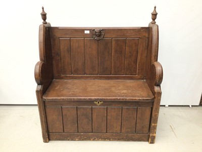 Lot 115 - Antique pine church pew/hall bench