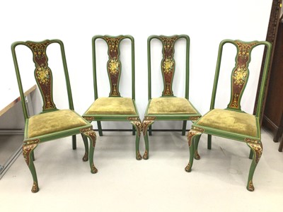 Lot 107 - Set of four painted dining chairs
