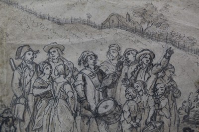 Lot 259 - 18th century sketch, Drummer and Crowd 
Provenance: Parker Gallery
