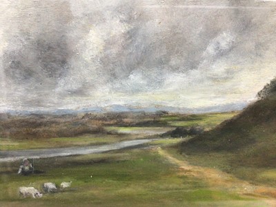 Lot 236 - Oil on panel, inscribed Harrogate July 1907, signed indistinctly