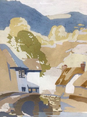 Lot 234 - Early 20th century English School gouache -  Village view