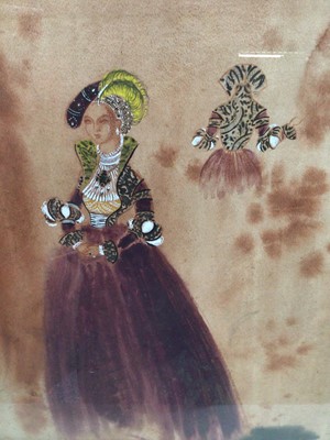 Lot 212 - Richard Berkeley Sutcliffe (1918-79), costume design for Henry VIII, signed