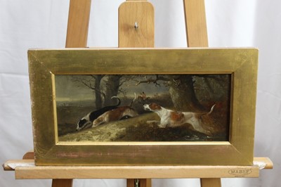 Lot 1013 - Edward Smythe - three oil sketches of hounds