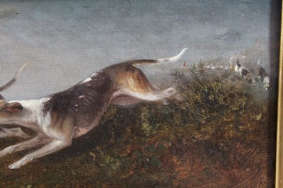 Lot 1013 - Edward Smythe - three oil sketches of hounds