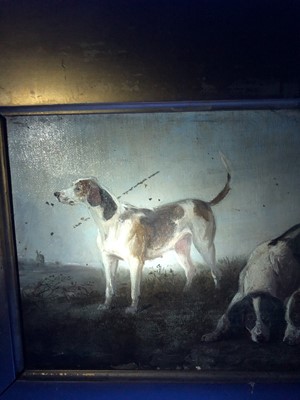 Lot 1013 - Edward Smythe - three oil sketches of hounds