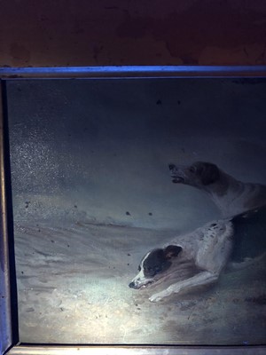Lot 1013 - Edward Smythe - three oil sketches of hounds
