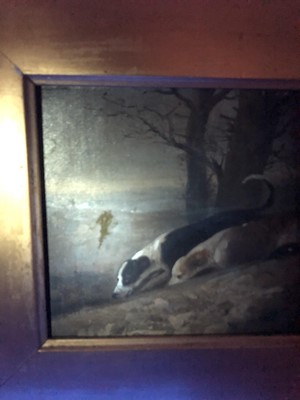 Lot 1013 - Edward Smythe - three oil sketches of hounds