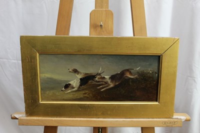 Lot 1013 - Edward Smythe - three oil sketches of hounds